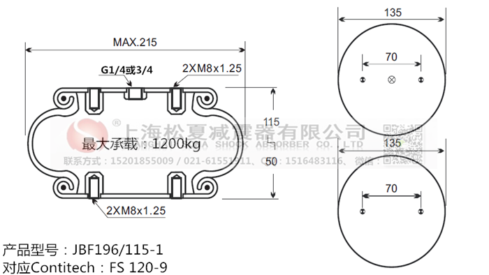 JBF196/115-1橡膠<a href='http://www.07gw.com/' target='_blank'><u>空氣彈簧</u></a>