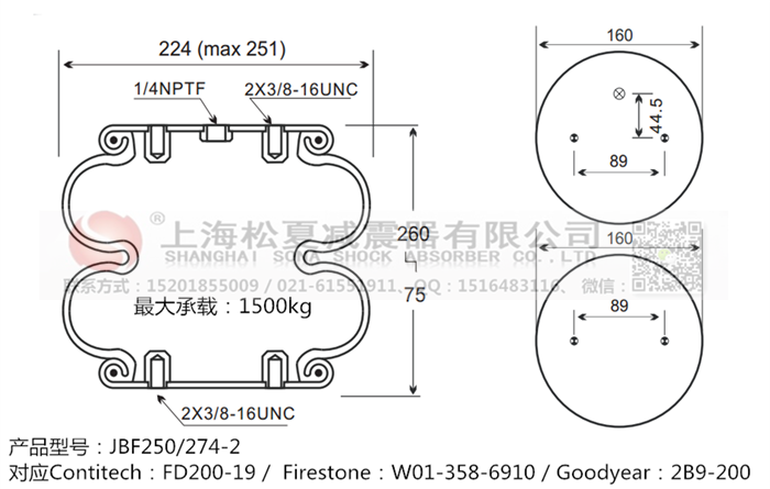 JBF250/274-2橡膠<a href='http://www.07gw.com/' target='_blank'><u>空氣彈簧</u></a>